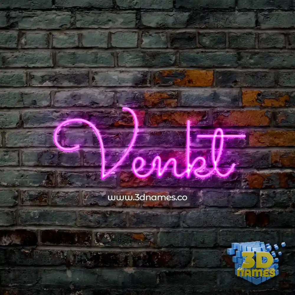 venkt in Pink Neon style - 3D name wallpaper
