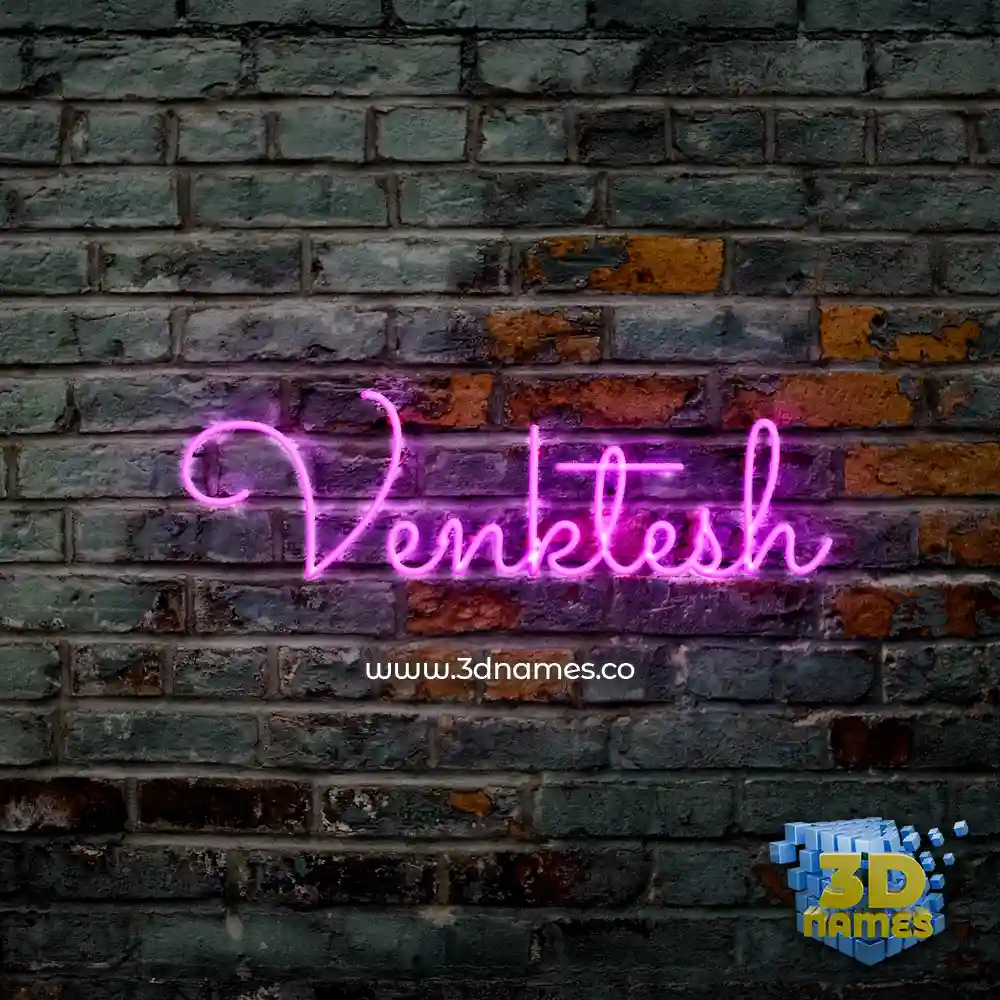 venktesh in Pink Neon style - 3D name wallpaper