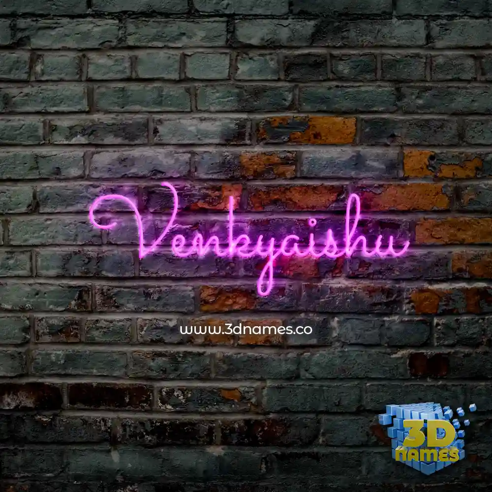 venkyaishu in Pink Neon style - 3D name wallpaper