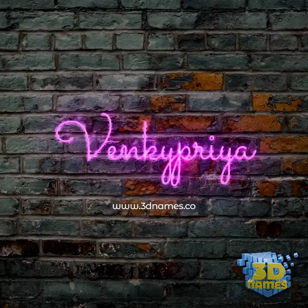 venkypriya in Pink Neon style - 3D name wallpaper
