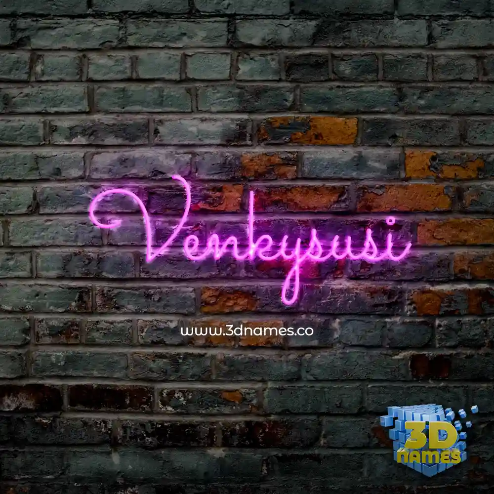 venkysusi in Pink Neon style - 3D name wallpaper