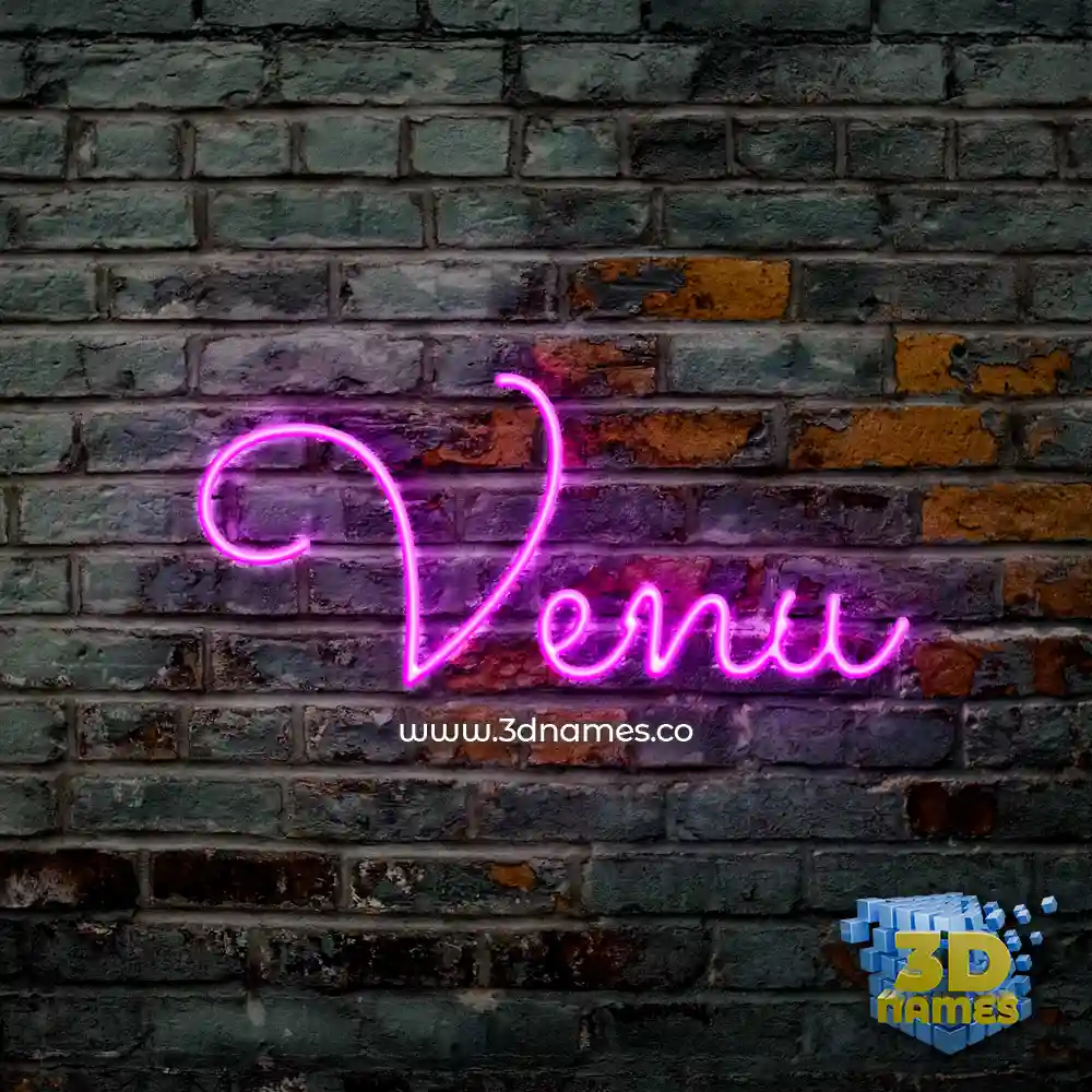 venu in Pink Neon style - 3D name wallpaper