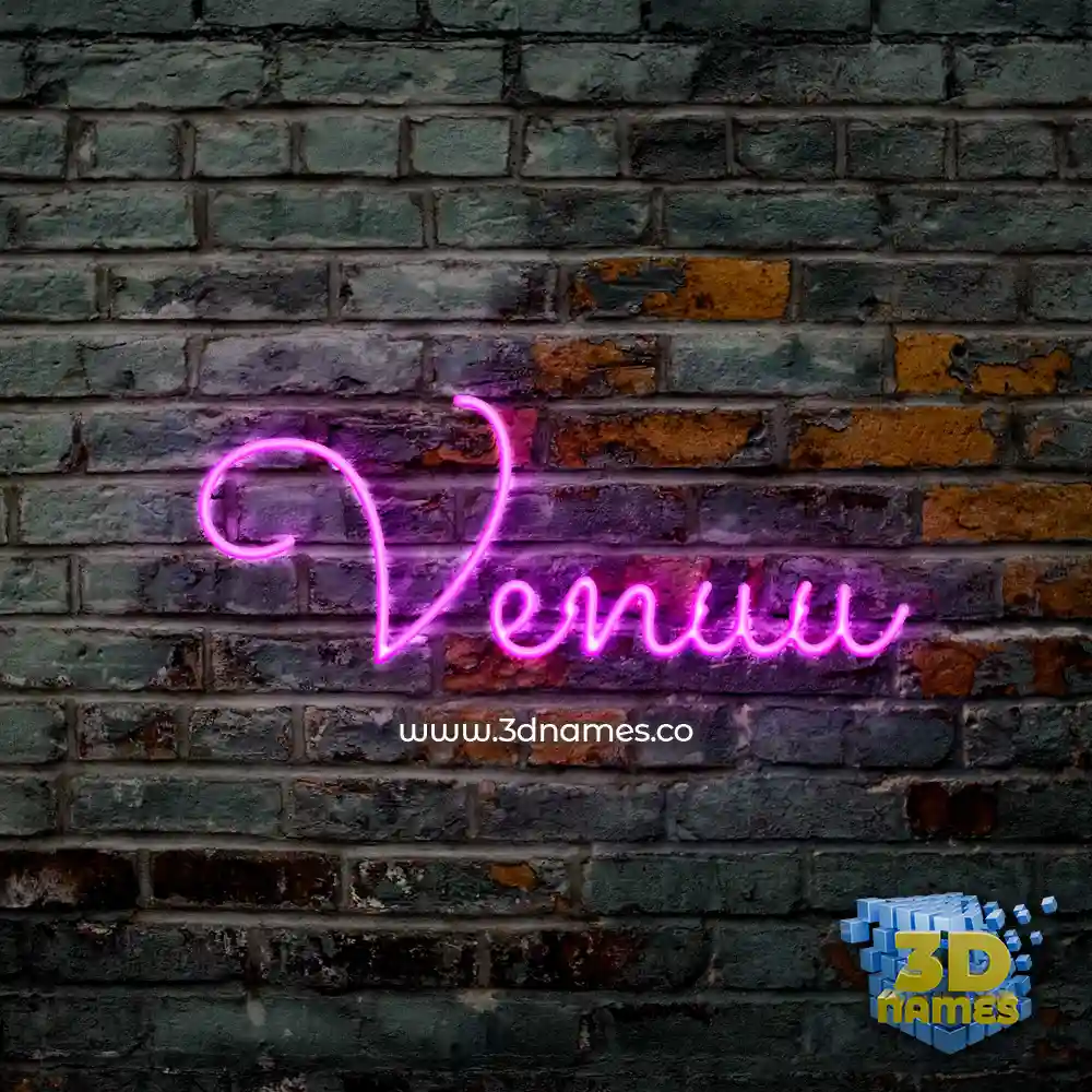 venuu in Pink Neon style - 3D name wallpaper