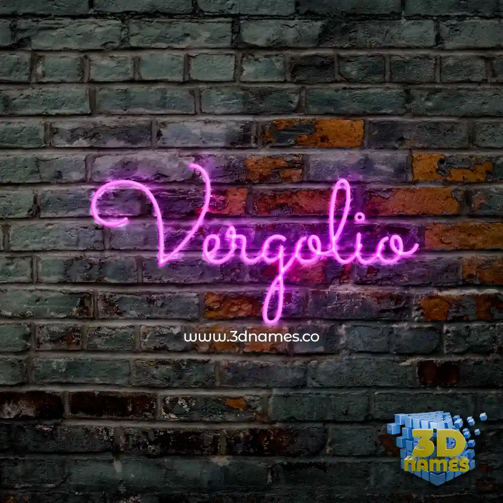 vergolio in Pink Neon style - 3D name wallpaper
