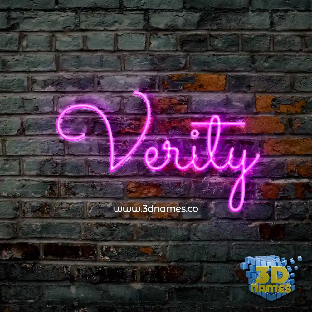verity in Pink Neon style - 3D name wallpaper