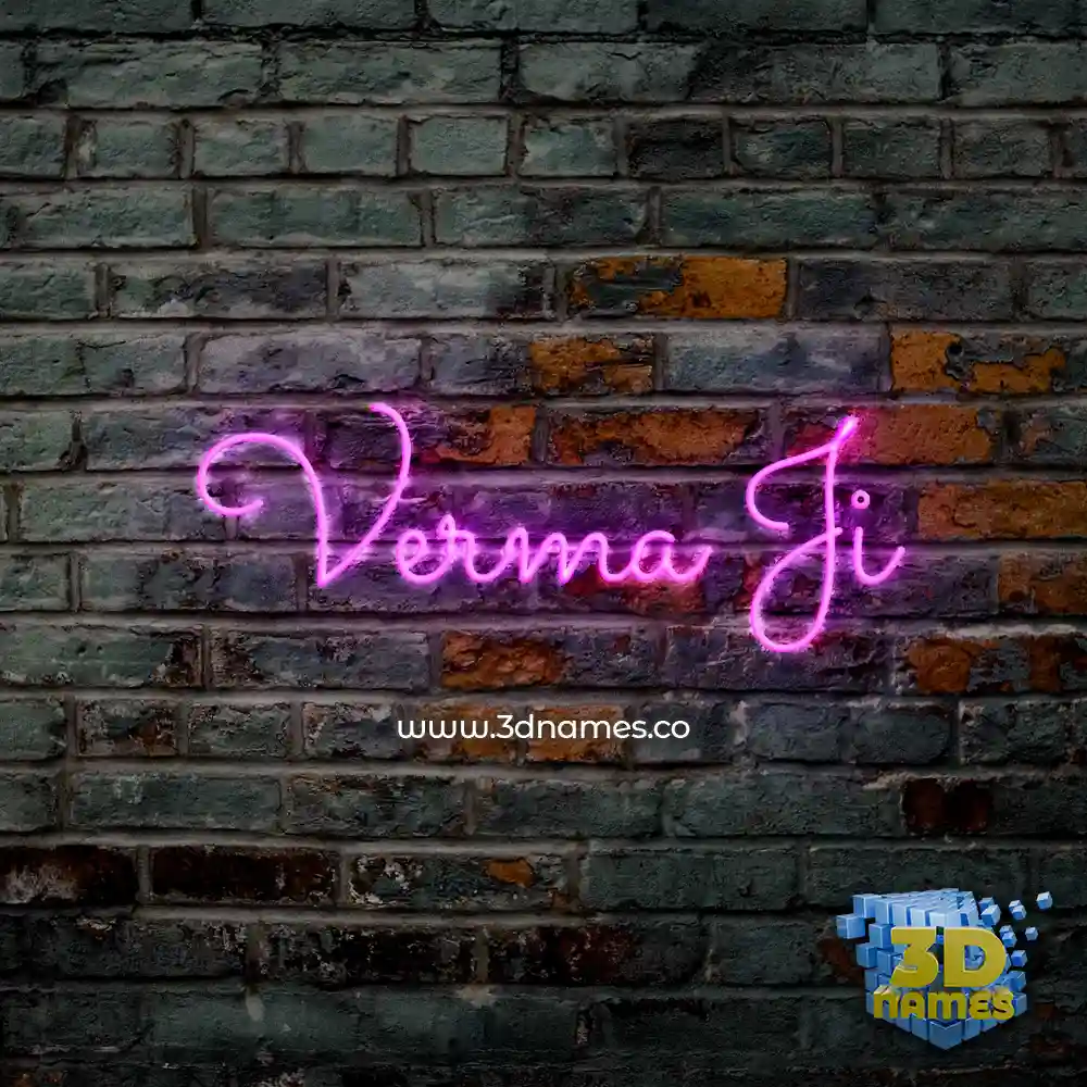 verma ji in Pink Neon style - 3D name wallpaper