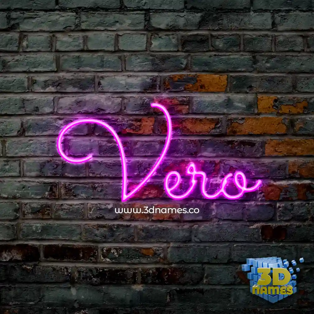 vero in Pink Neon style - 3D name wallpaper