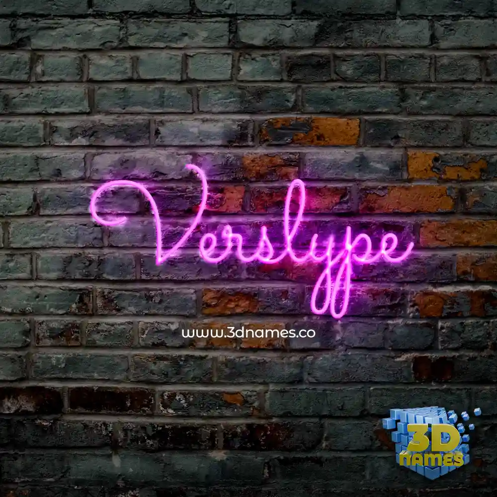 verslype in Pink Neon style - 3D name wallpaper