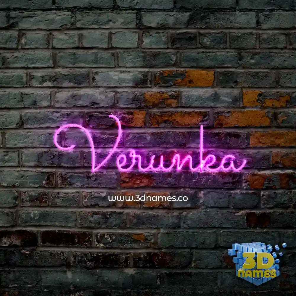 verunka in Pink Neon style - 3D name wallpaper