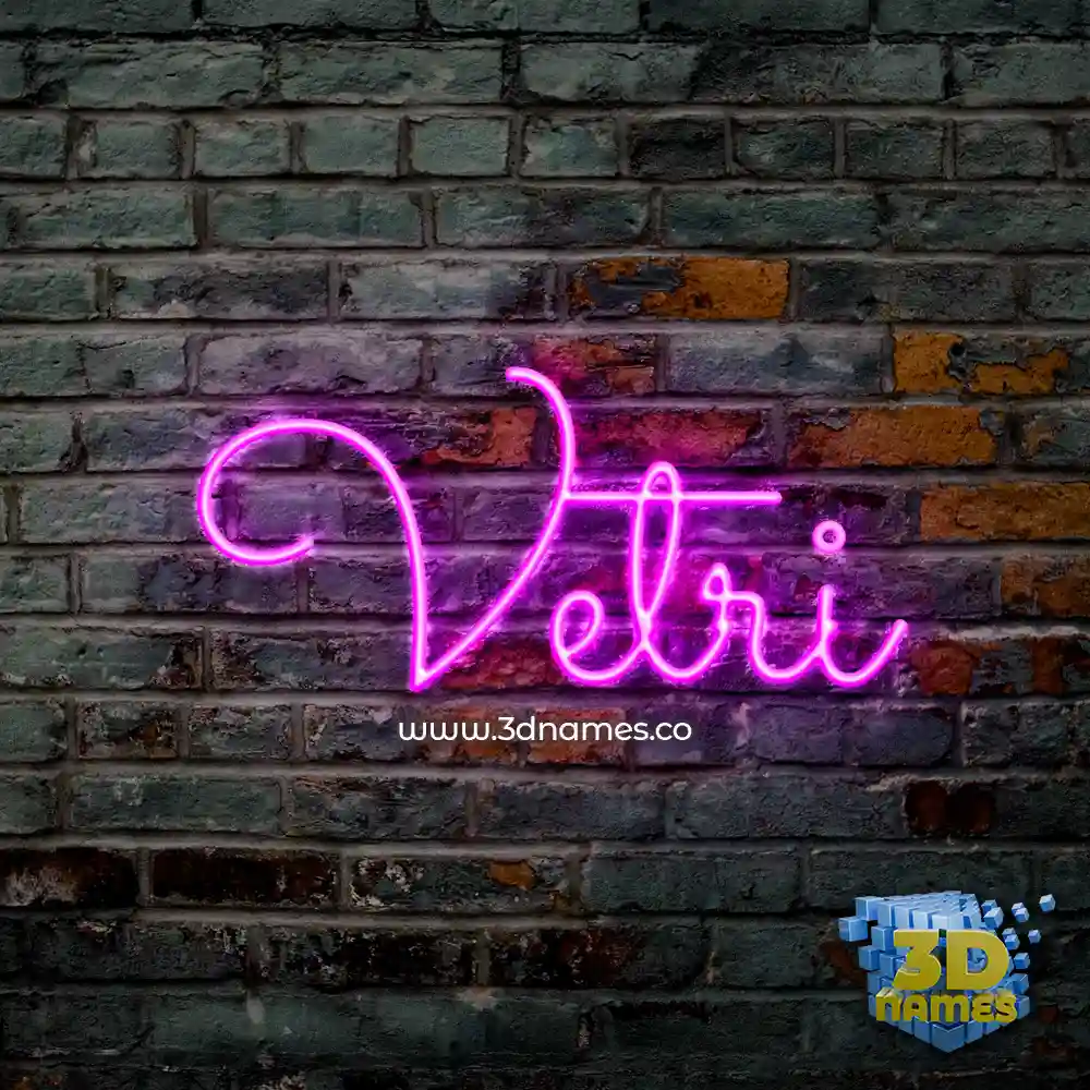 vetri in Pink Neon style - 3D name wallpaper