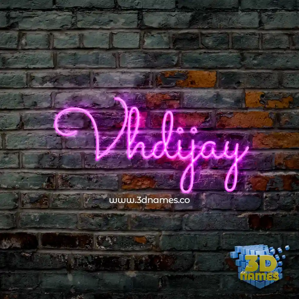 vhdijay in Pink Neon style - 3D name wallpaper