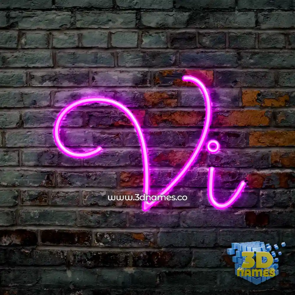 vi in Pink Neon style - 3D name wallpaper