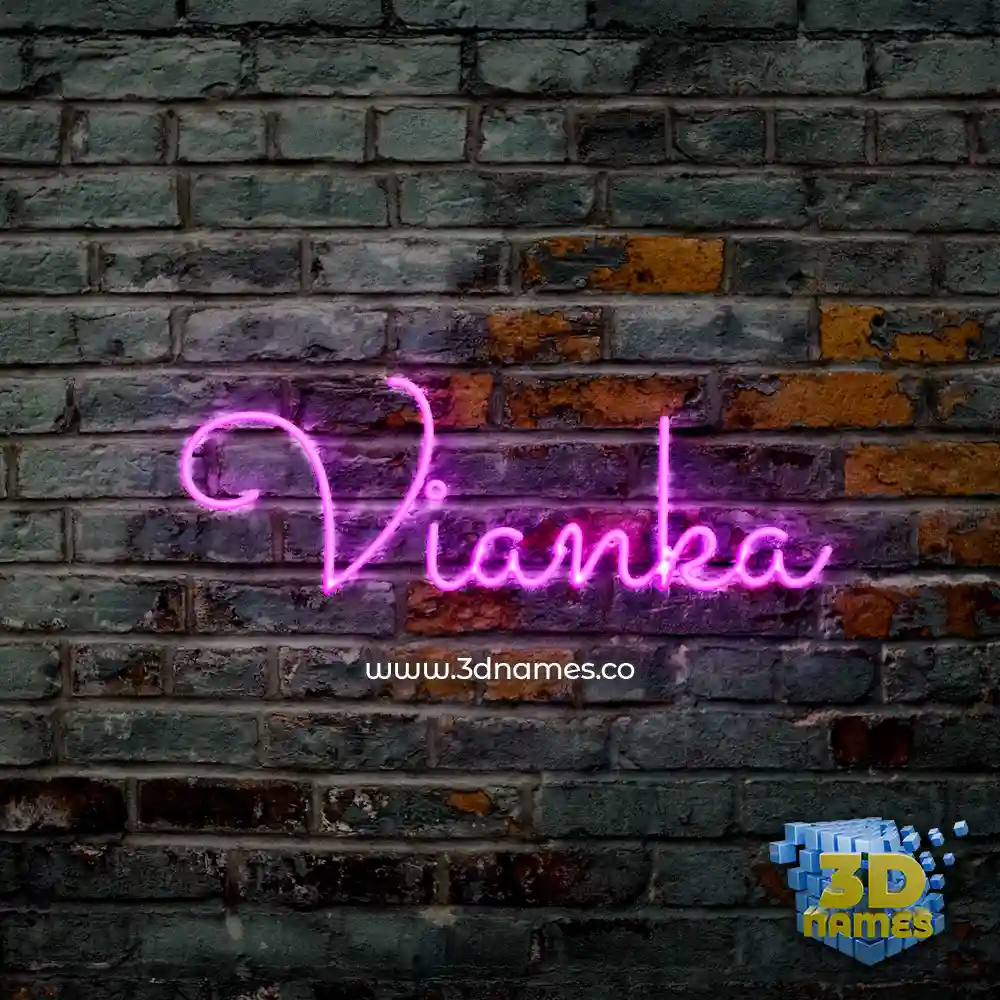 vianka in Pink Neon style - 3D name wallpaper