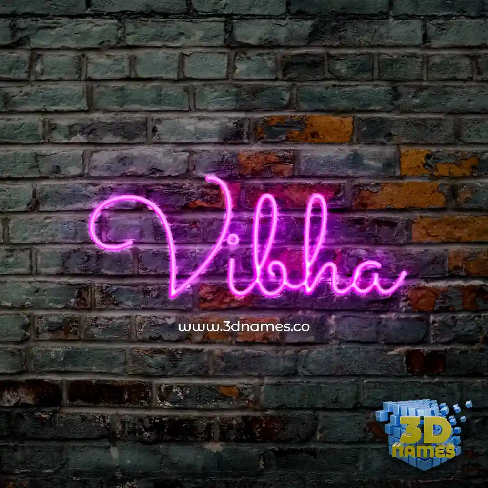 vibha in Pink Neon style - 3D name wallpaper