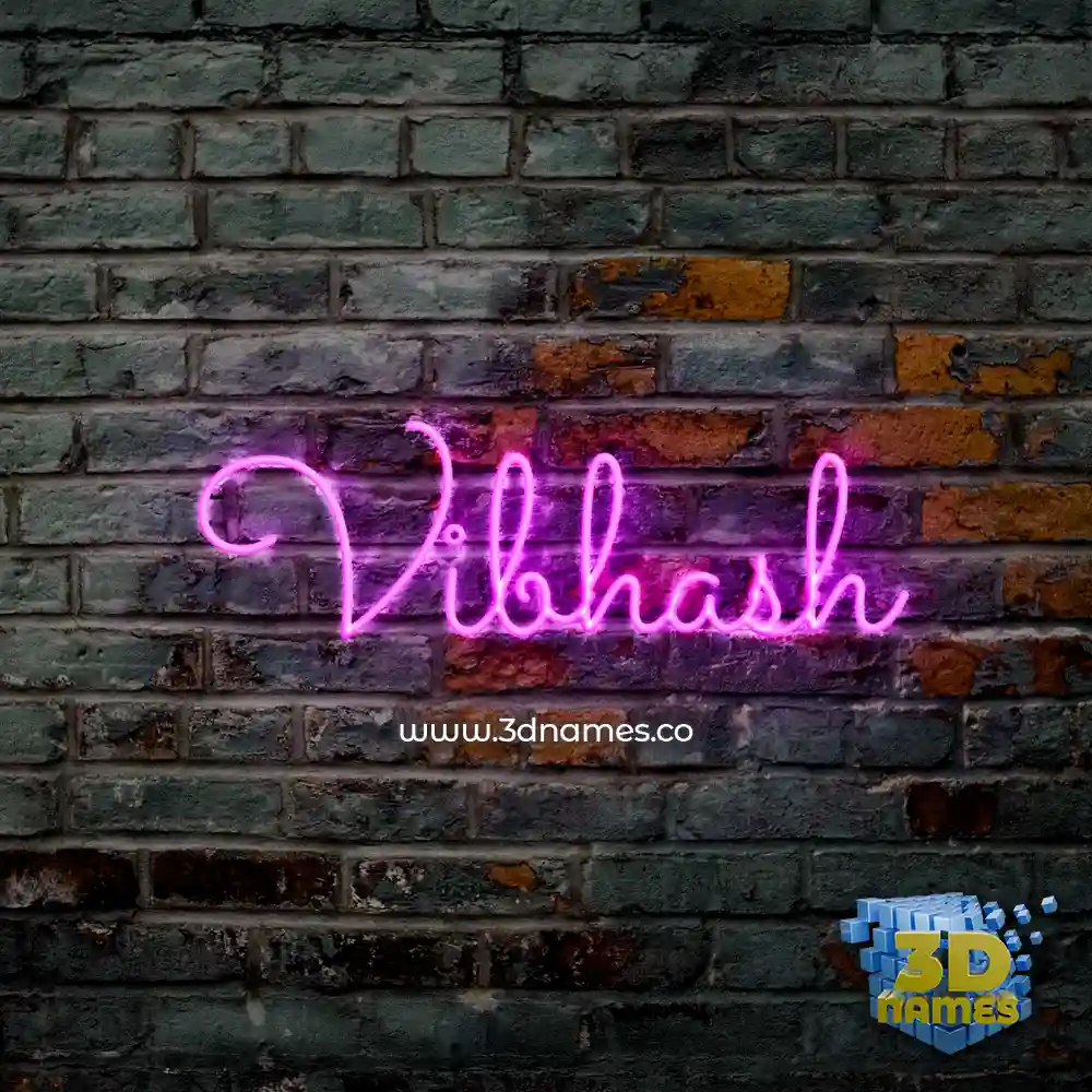 vibhash in Pink Neon style - 3D name wallpaper