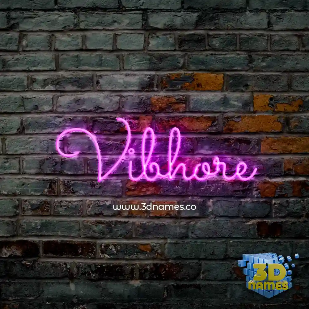 vibhore in Pink Neon style - 3D name wallpaper