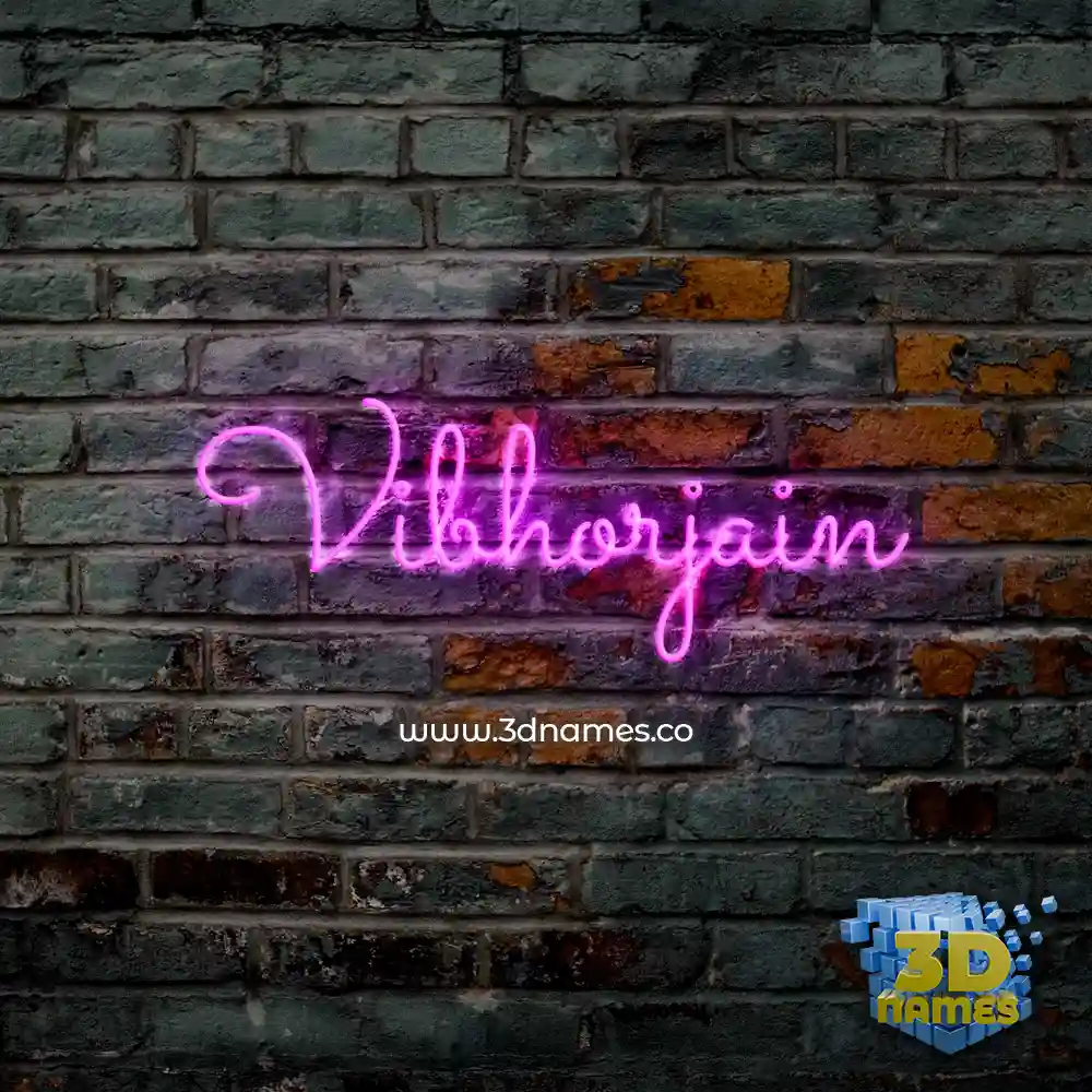 vibhorjain in Pink Neon style - 3D name wallpaper