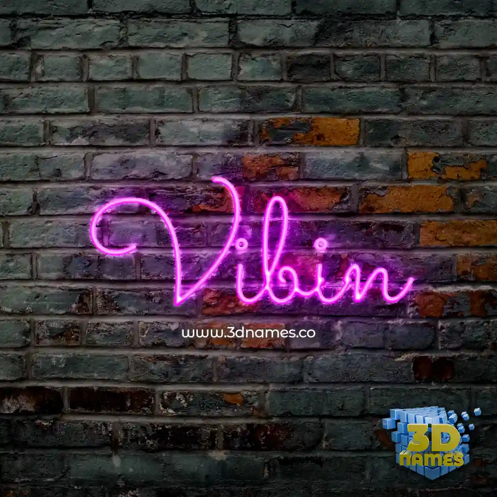 vibin in Pink Neon style - 3D name wallpaper