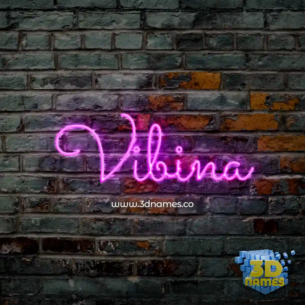 vibina in Pink Neon style - 3D name wallpaper