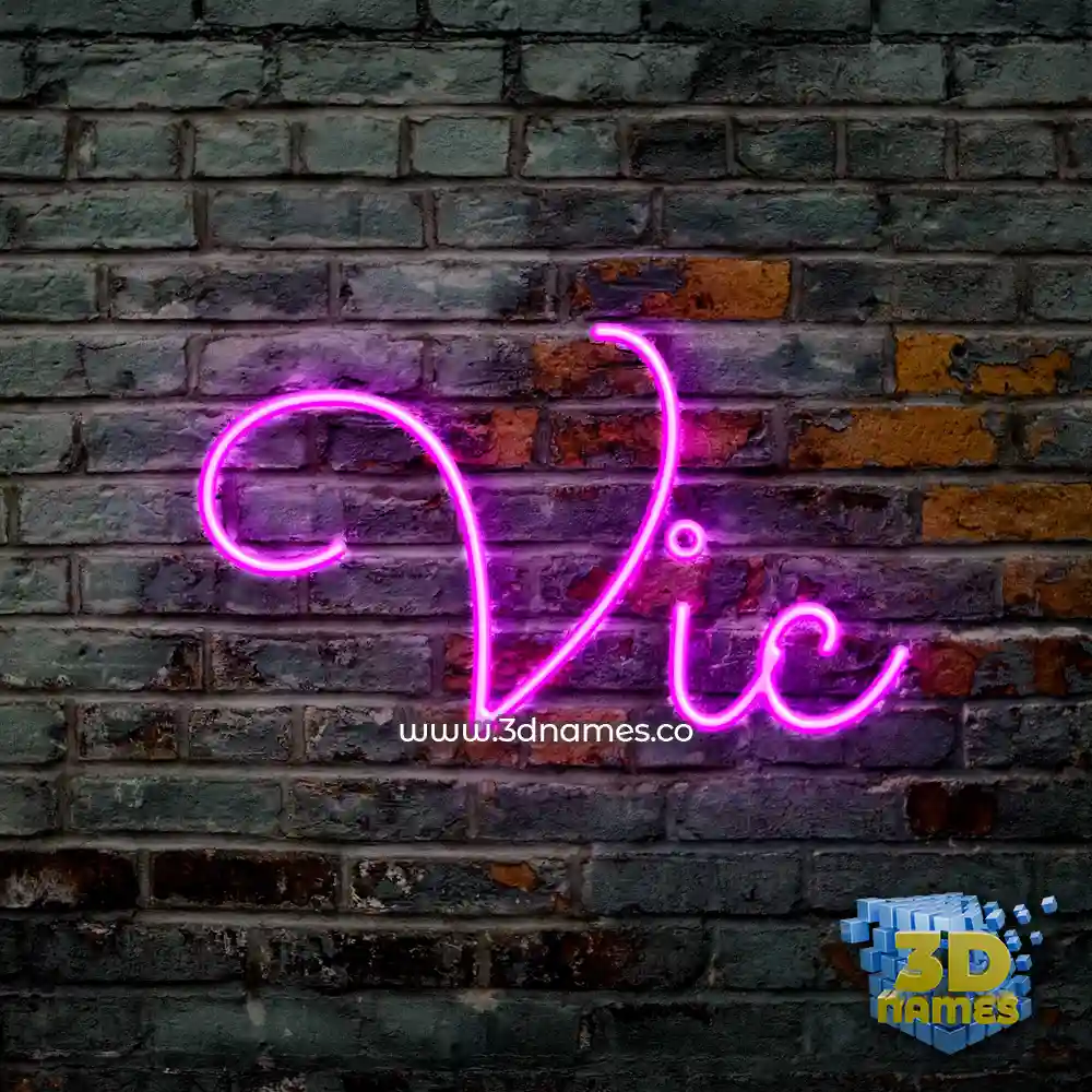 vic in Pink Neon style - 3D name wallpaper