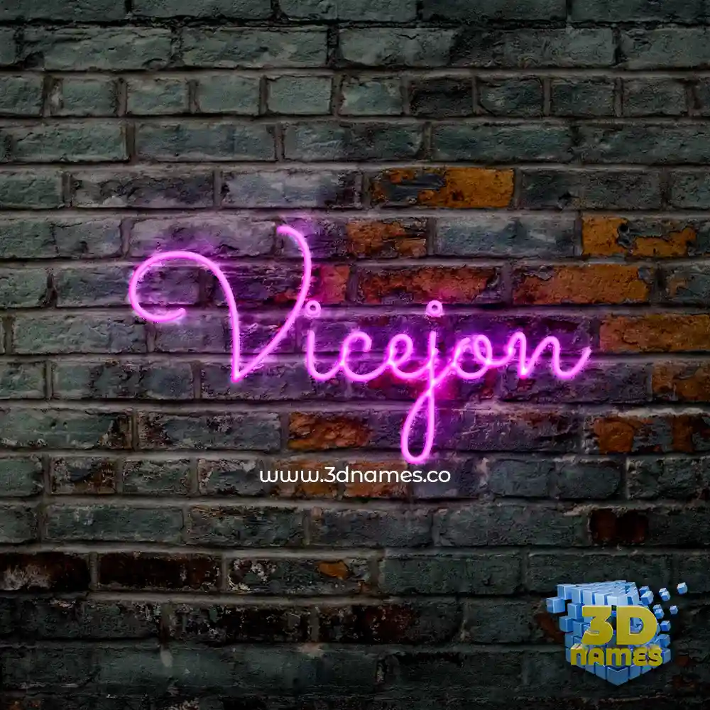 vicejon in Pink Neon style - 3D name wallpaper