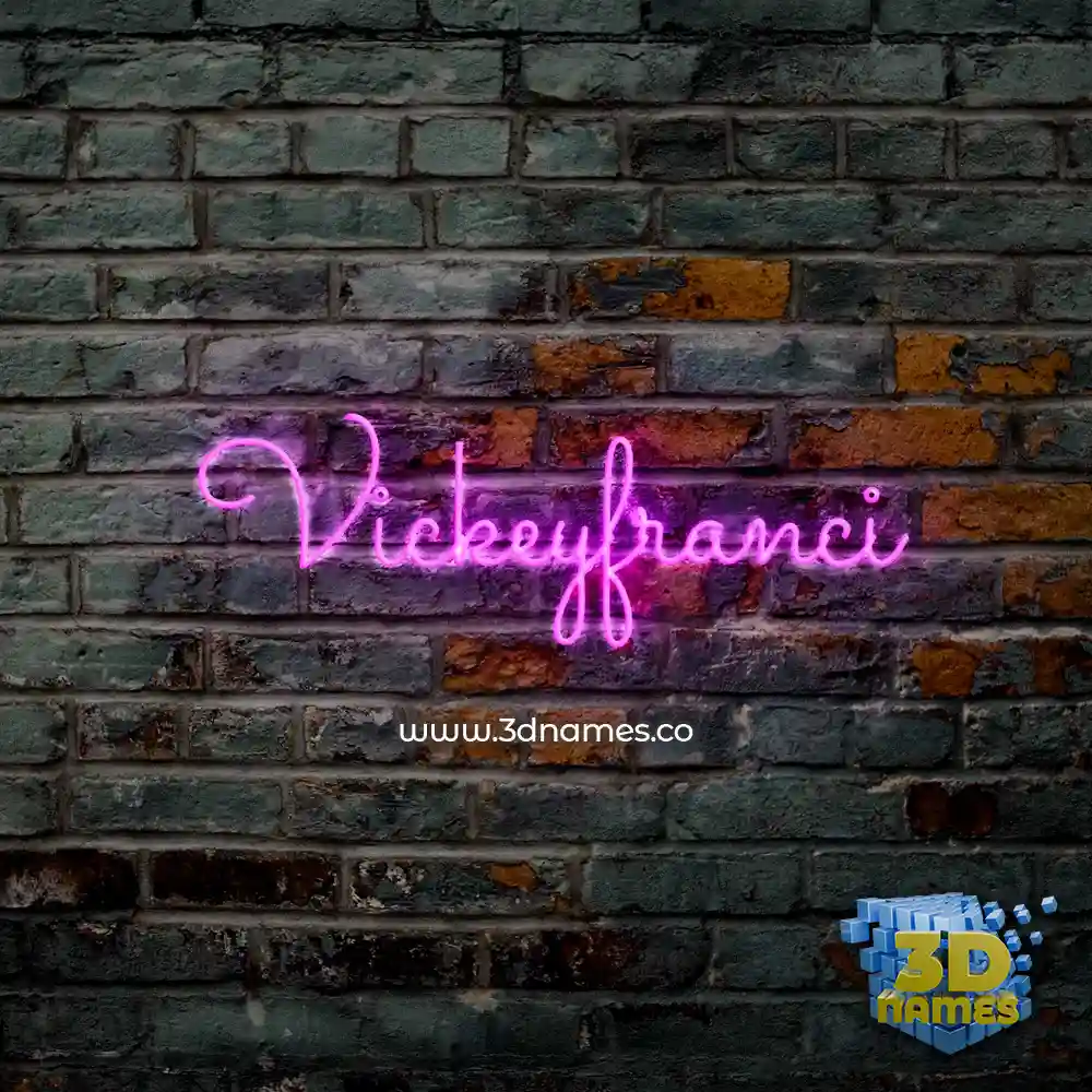 vickeyfranci in Pink Neon style - 3D name wallpaper