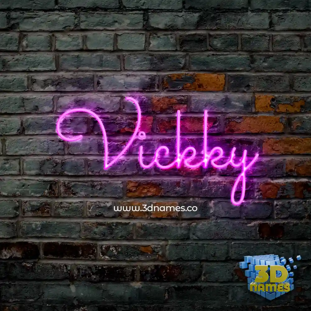 vickky in Pink Neon style - 3D name wallpaper