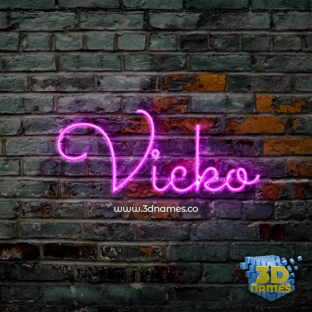vicko in Pink Neon style - 3D name wallpaper