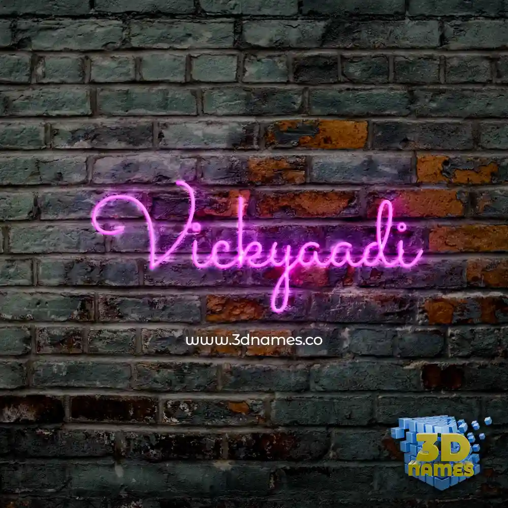 vickyaadi in Pink Neon style - 3D name wallpaper