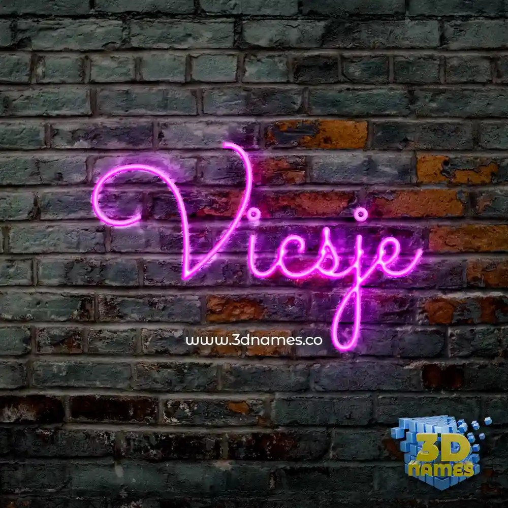 vicsje in Pink Neon style - 3D name wallpaper
