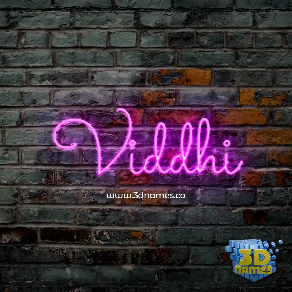 viddhi in Pink Neon style - 3D name wallpaper