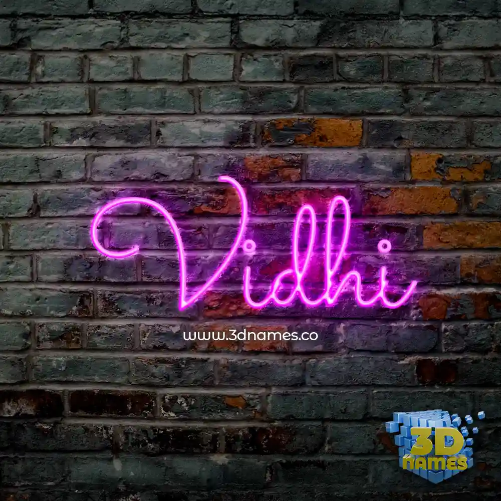 vidhi in Pink Neon style - 3D name wallpaper