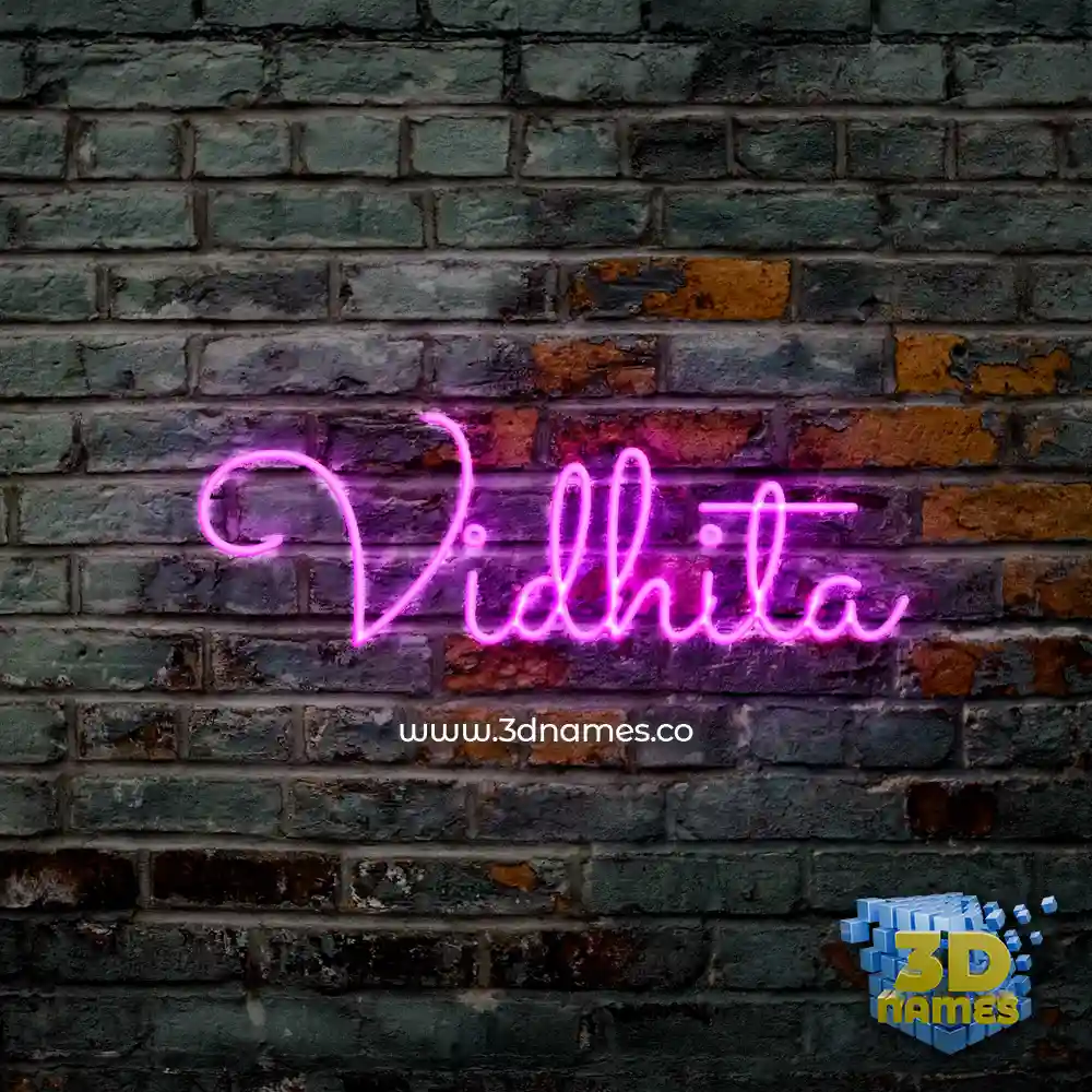 vidhita in Pink Neon style - 3D name wallpaper