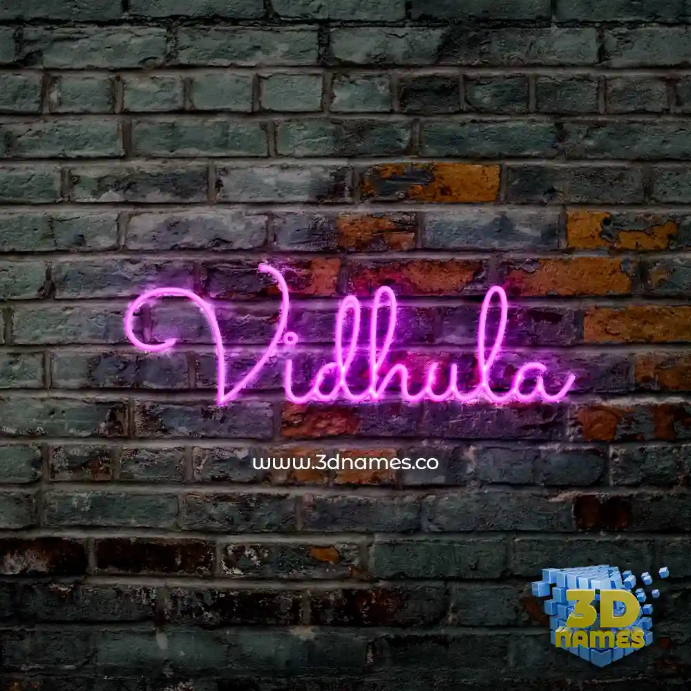 vidhula in Pink Neon style - 3D name wallpaper