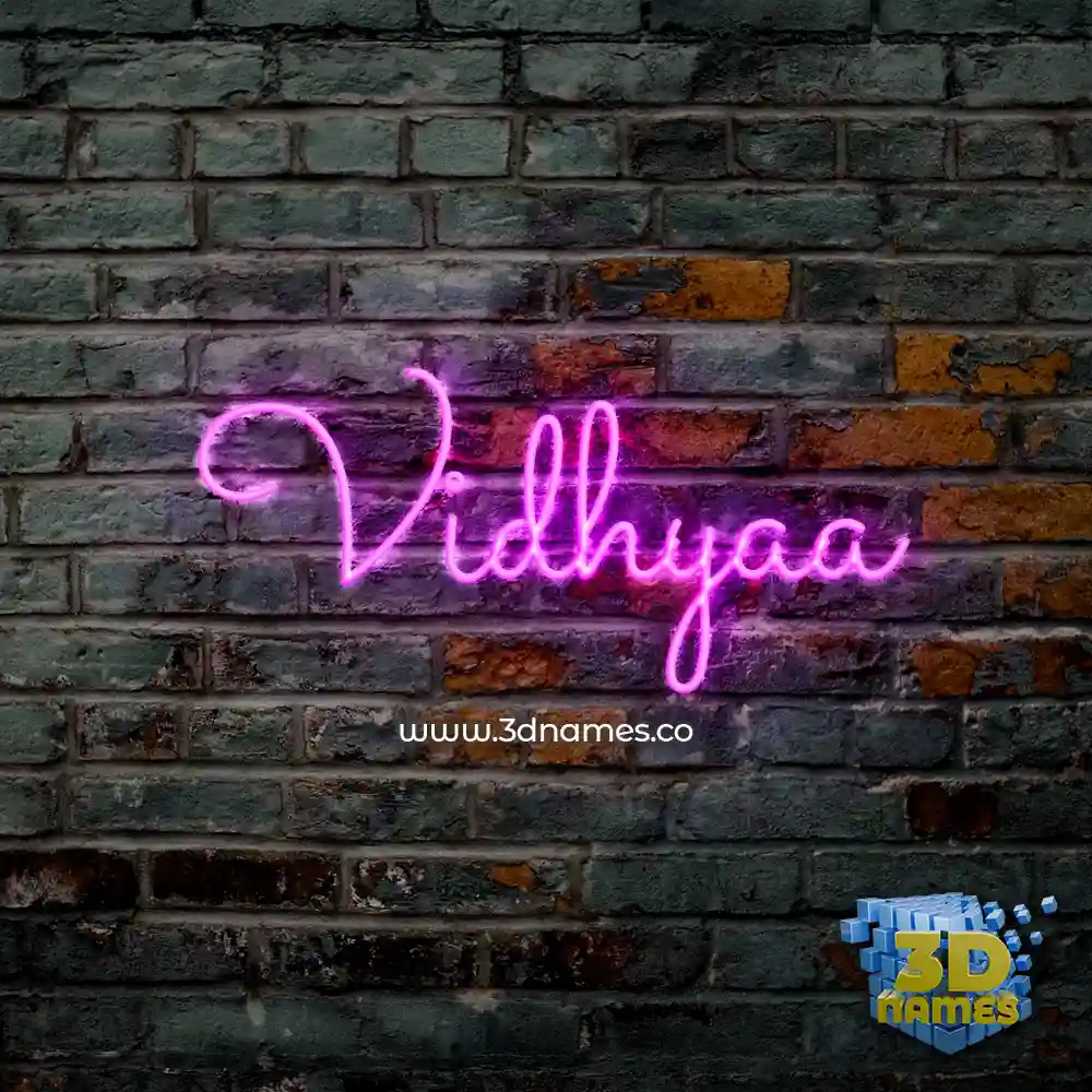 vidhyaa in Pink Neon style - 3D name wallpaper