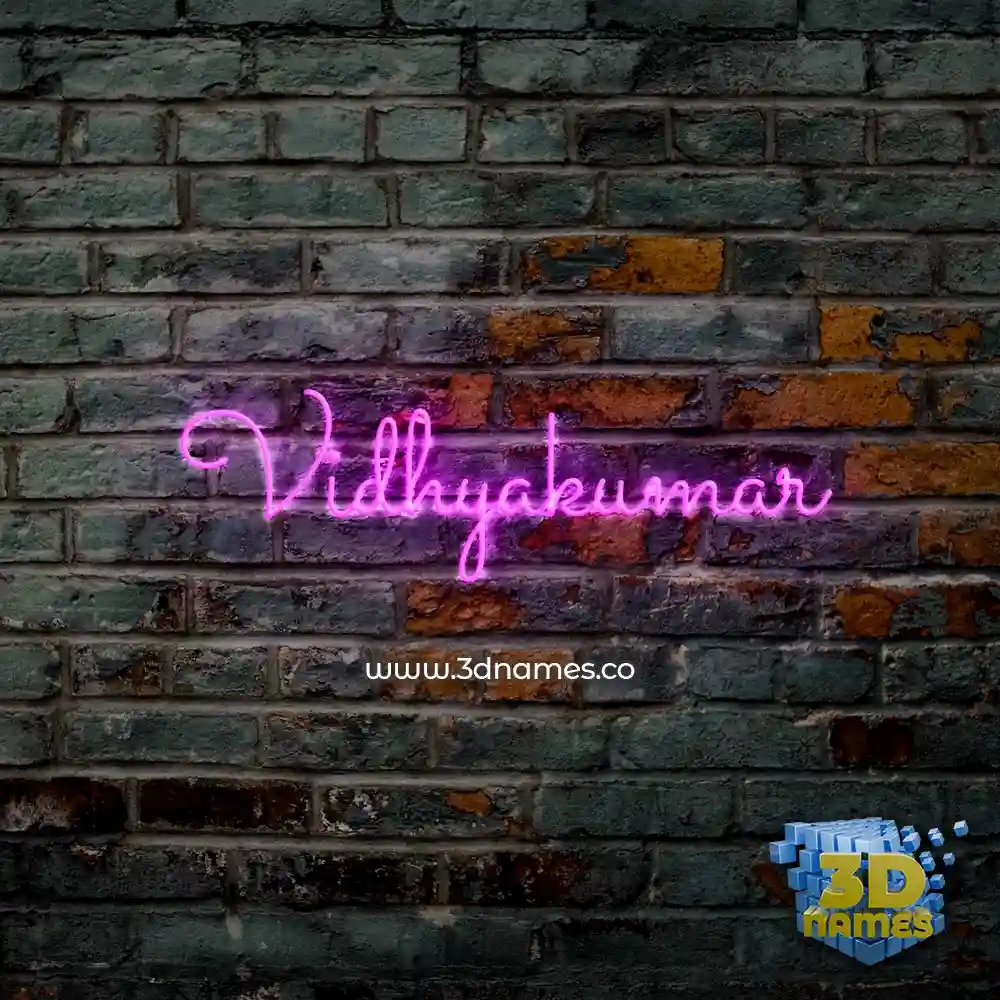 vidhyakumar in Pink Neon style - 3D name wallpaper