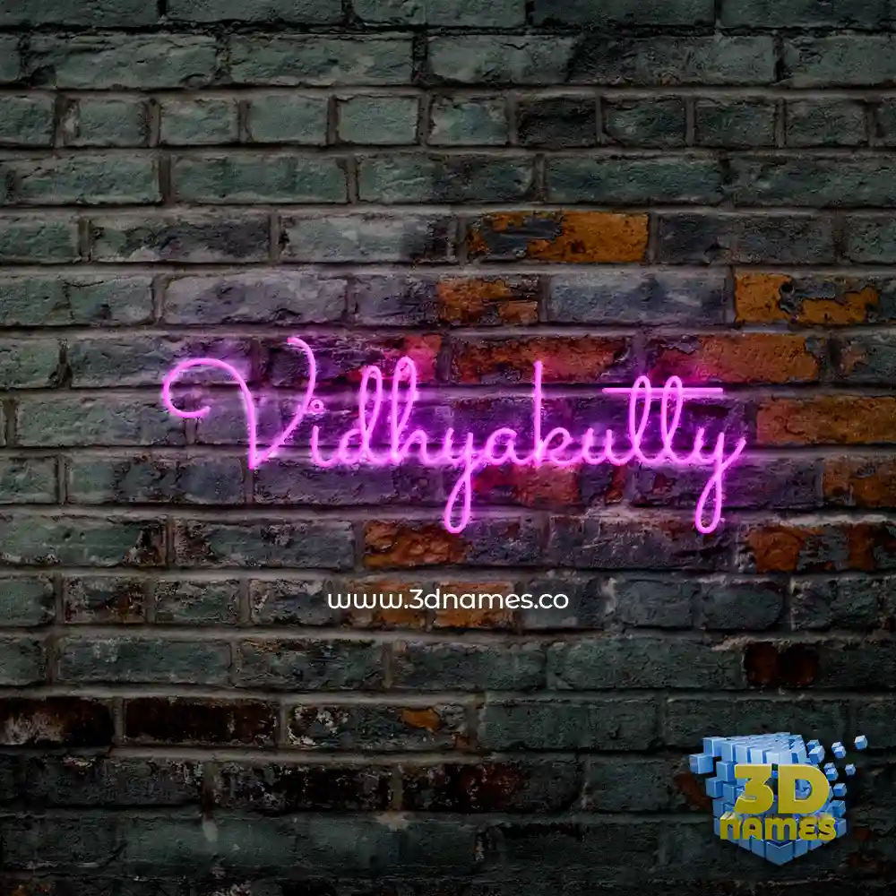 vidhyakutty in Pink Neon style - 3D name wallpaper