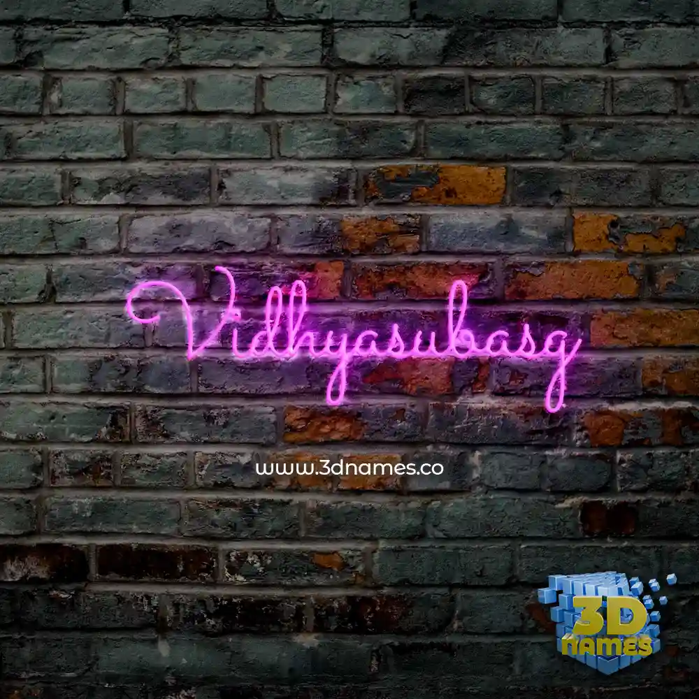 vidhyasubasg in Pink Neon style - 3D name wallpaper