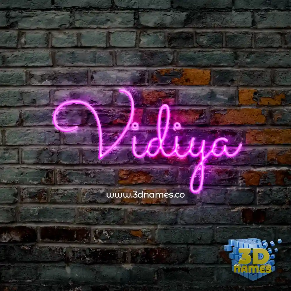 vidiya in Pink Neon style - 3D name wallpaper