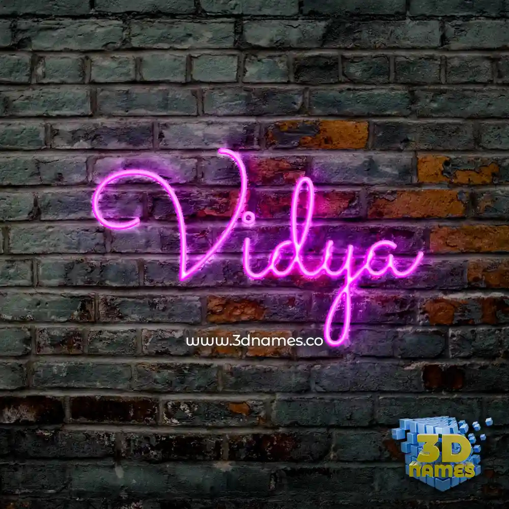 vidya in Pink Neon style - 3D name wallpaper