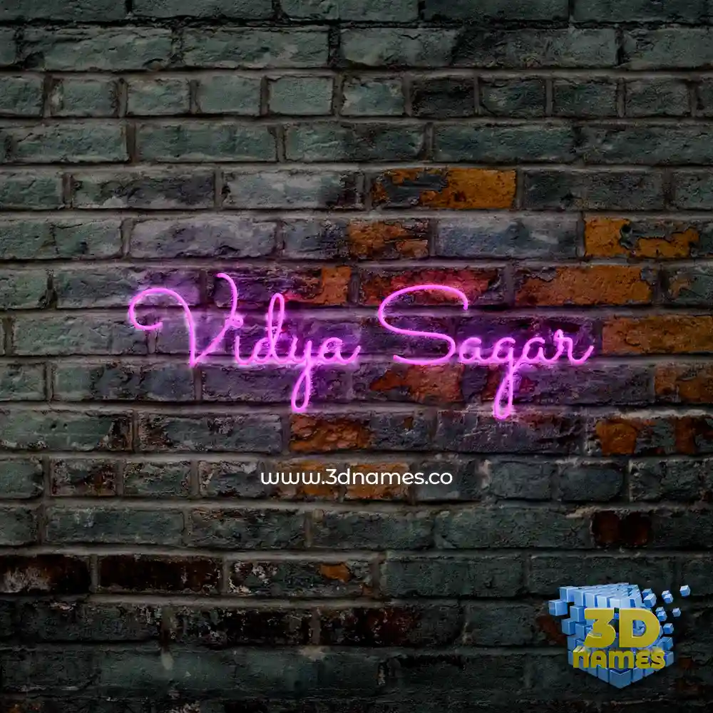 vidya sagar in Pink Neon style - 3D name wallpaper