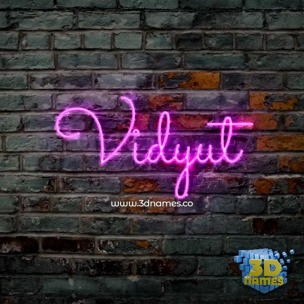 vidyut in Pink Neon style - 3D name wallpaper