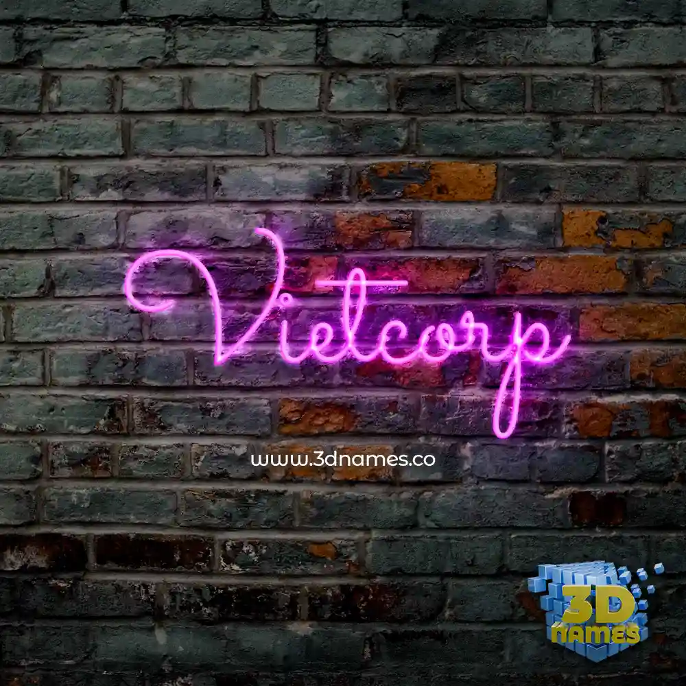 vietcorp in Pink Neon style - 3D name wallpaper