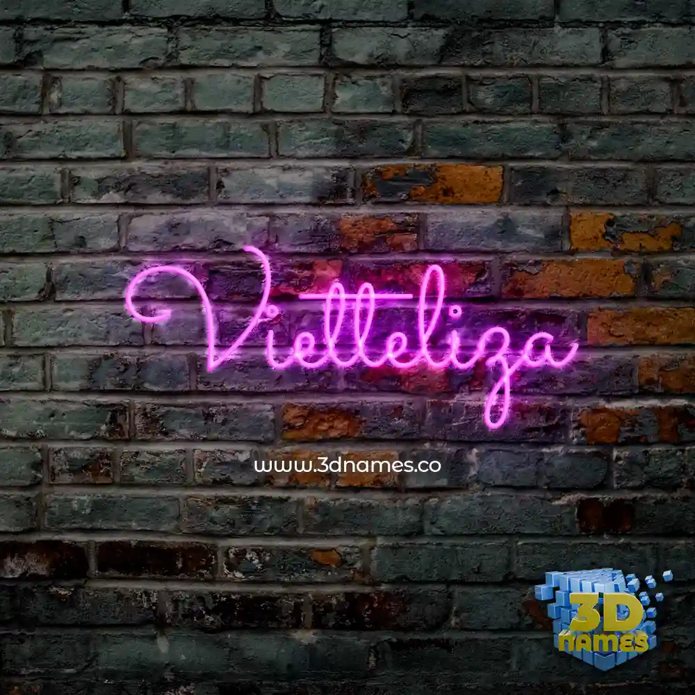 vietteliza in Pink Neon style - 3D name wallpaper