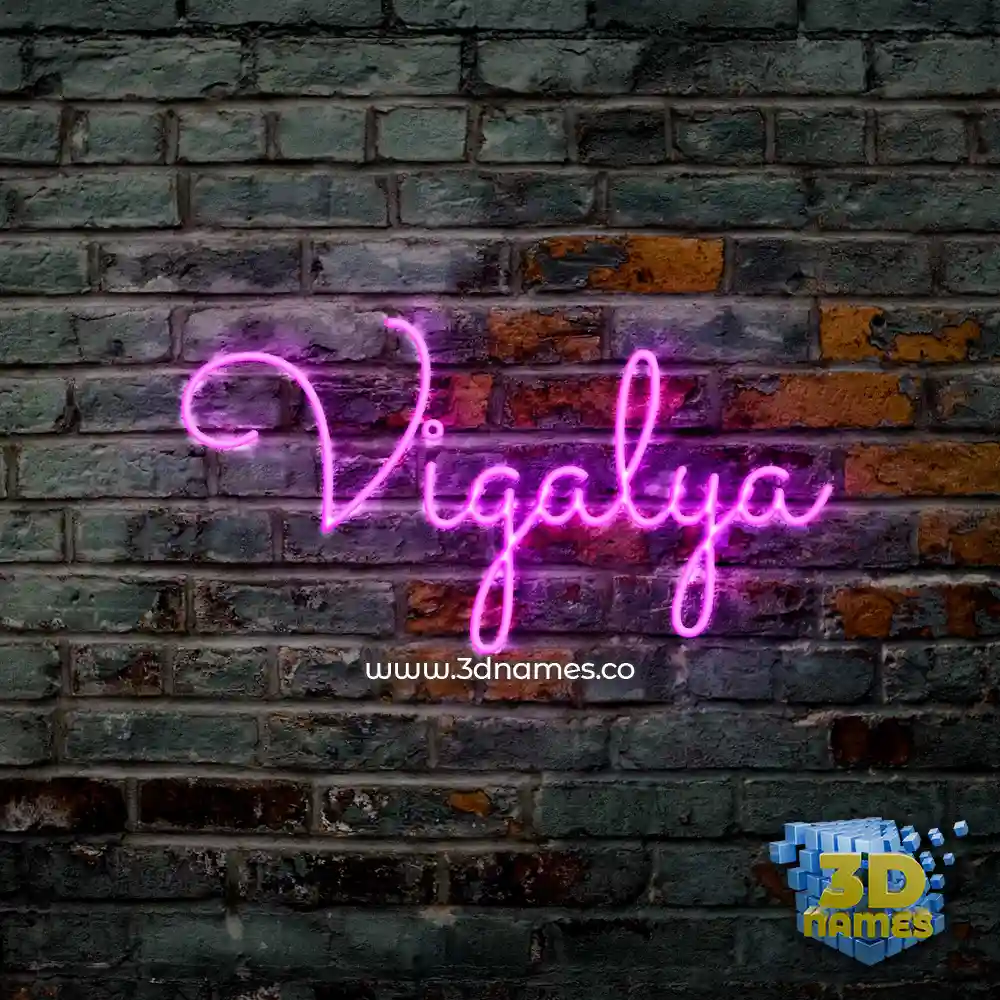 vigalya in Pink Neon style - 3D name wallpaper