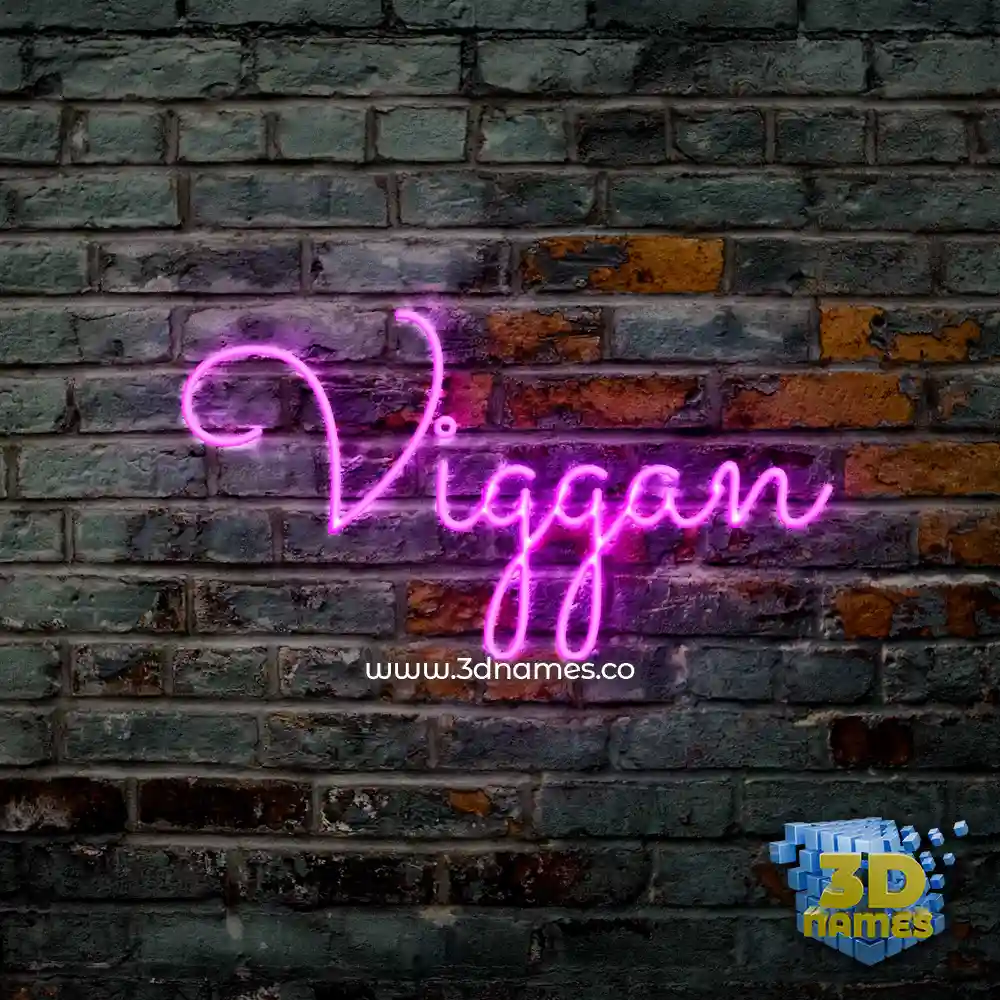 viggan in Pink Neon style - 3D name wallpaper