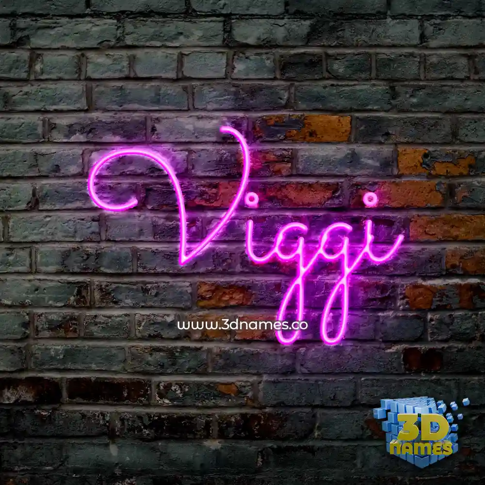 viggi in Pink Neon style - 3D name wallpaper