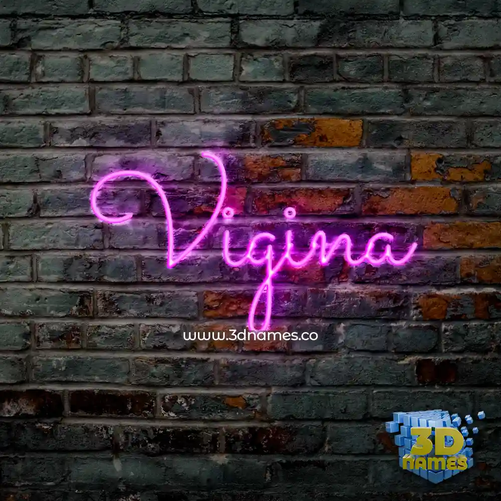 vigina in Pink Neon style - 3D name wallpaper