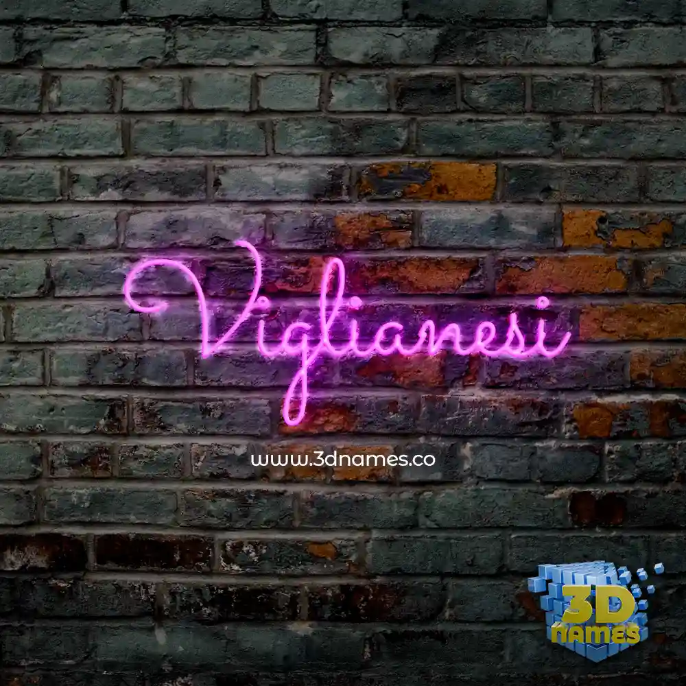 viglianesi in Pink Neon style - 3D name wallpaper