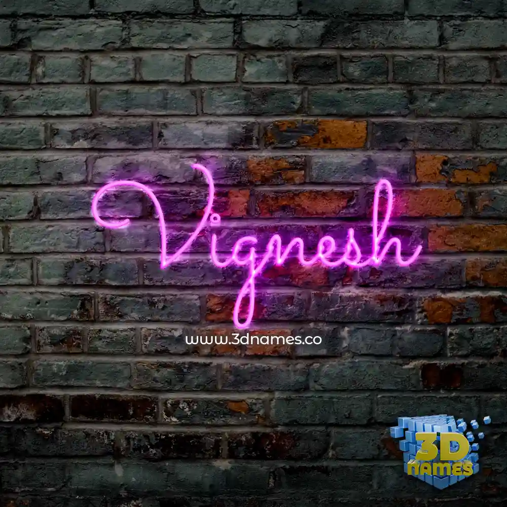 vignesh in Pink Neon style - 3D name wallpaper